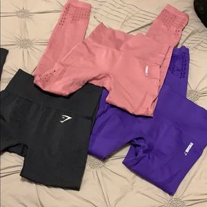 Gymshark leggings bundle of three.